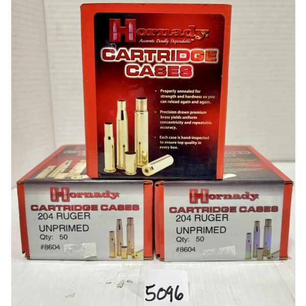BRASS: 150X HORNADY .204 RUGER - AS NEW