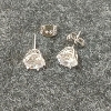 Image 2 : PAIR OF PLATINUM PLATED & SIMULATED DIAMOND STUD EARRINGS