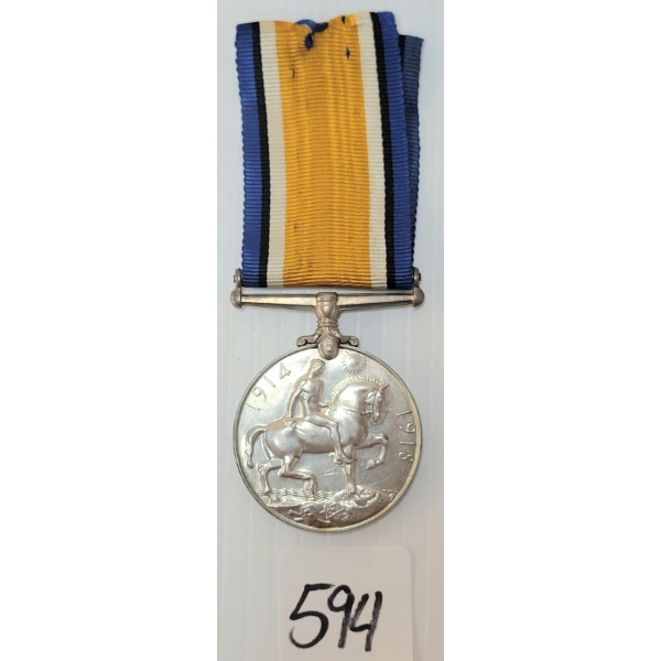 WWI BRITISH MEDAL - A. SGT. C.S. MORGAN 129TH BATTALION CDN. INF.