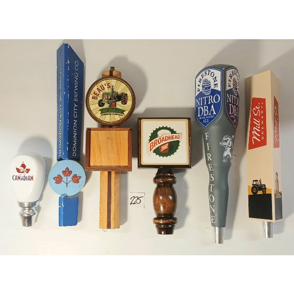 LOT OF 6 - BEER TAPS - MILL ST., DOMINION CITY, FIRESTONE, BEAU'S, BROADHEAD, ETC