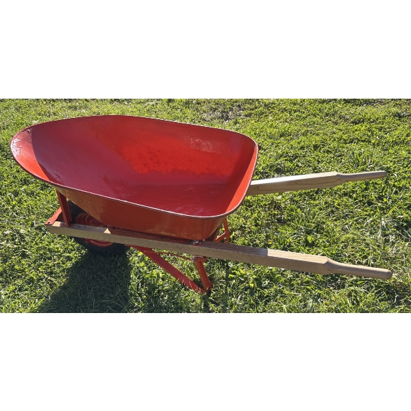 STEEL WHEELBARROW W/ NEW HANDLES