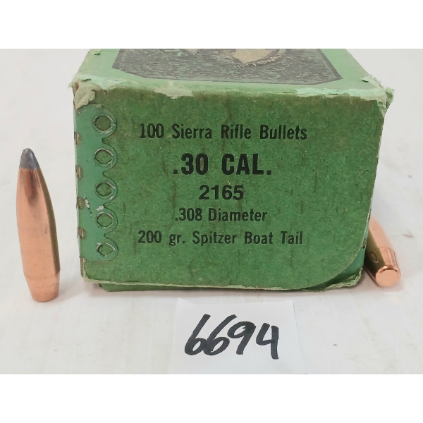BULLETS: APPROX 100X SIERRA .30CAL - 200GR