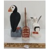 Image 2 : LOT OF 3 - PUFFIN, SEAGULL & SHIP FOLK ART CARVINGS