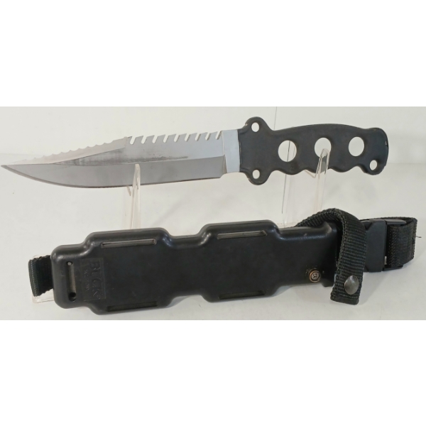 U.S. NAVY SEAL FISHING KNIFE W/ SCABBARD & FROG