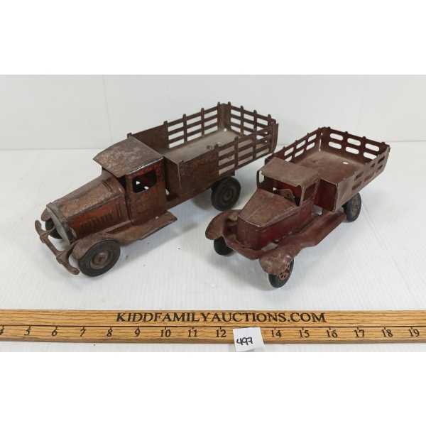 LOT OF 2 - PRESSED STEEL STAKE TRUCKS - INCL METALCRAFT WESTON'S