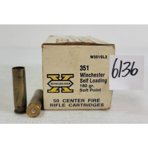 BRASS: 30X WINCHESTER .351WIN - ONCE FIRED 