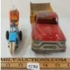 Image 2 : LOT OF 2 - PN CORD TIN FRICTION MOTORCYCLE & HUBLEY KIDDIE TOYS PRESSED STEEL TRUCK