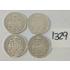 Image 1 : LOT OF 4 - 1963 CDN 50 CENT SILVER COINS