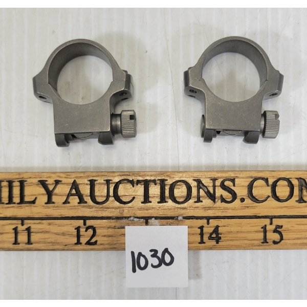 PAIR OF RUGER 1IN SILVER MATTE TUBE RINGS