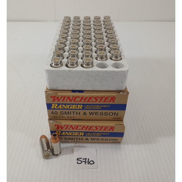 AMMO: 100X WINCHESTER RANGER .40 S&W - 180GR - SXT