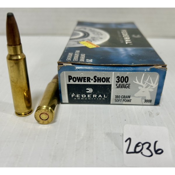 AMMO: 20X FEDERAL .300 SAVAGE - 180 GR SP