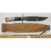 Image 4 : EMANUELE MADE DAMASCUS BOWIE KNIFE W/ LEATHER SHEATH