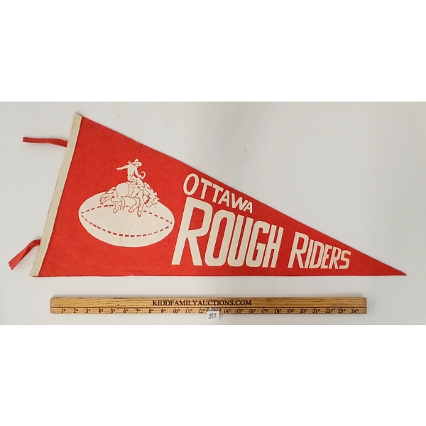 OTTAWA ROUGH RIDERS PENNANT - C. 1970'S