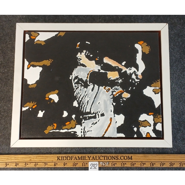 2012 ABSTRACT BASEBALL PLAYER - SIGNED - FRAMED OIL ON CANVAS