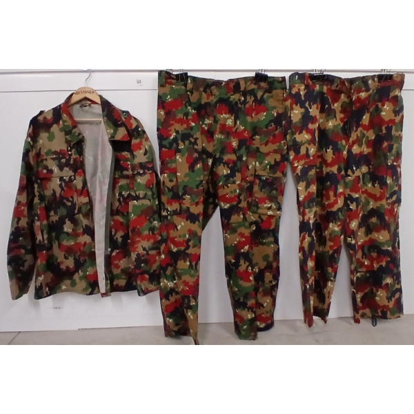 LOT OF 3 - GERMAN CAMO FIELD PANTS & JACKET