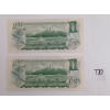 Image 2 : LOT OF 2 - 1973 CDN $1 BANKNOTES - SEQUENTIAL