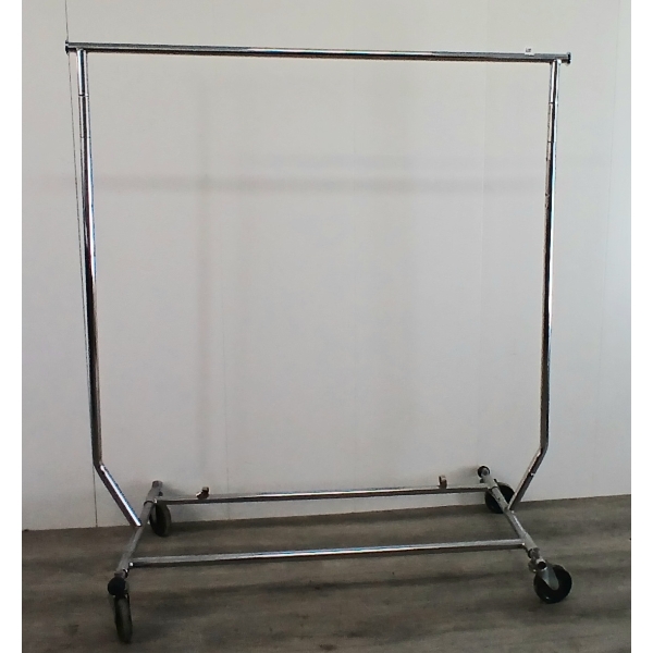 ROLLING CLOTHES RACK W/ EXTENDABLE ENDS