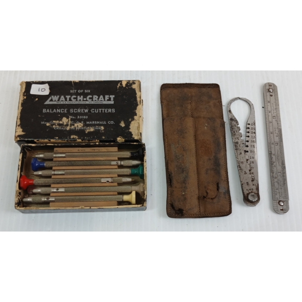 LOT OF 2 - WATCH-CRAFT & POCKET SET - INCL CALIPER, WIRE GAUGE & BALANCE SCREW CUTTERS