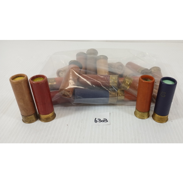AMMO / BLANKS: 21X MIXED 10GA - 2 1/2 & 2 3/4IN - #2, 5, BB SHOT - INCL PAPER LABELS