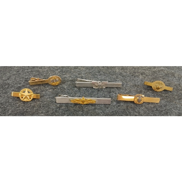 LOT OF 6 - U.S. MILITARY TIE CLIPS - INCL, NAVY SEAL ECT.