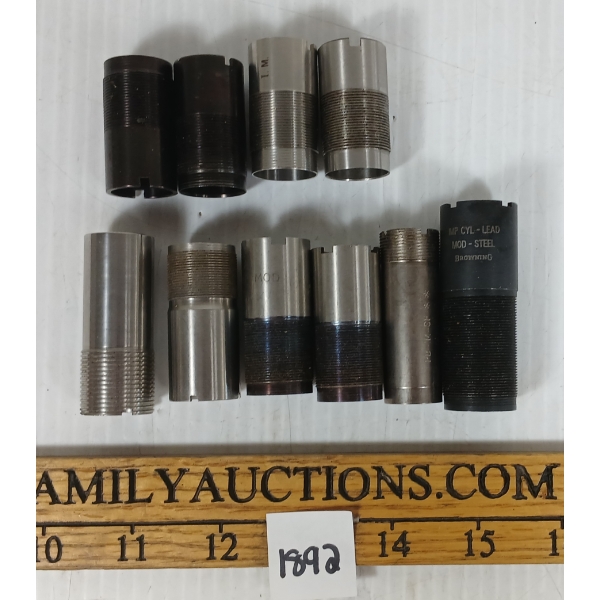 LOT OF 10 - MIXED CHOKES - INCL AA IMP MOD & REMINGTON PROBORE