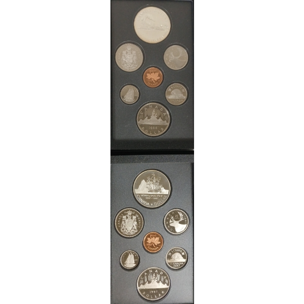 LOT OF 2 - 1986 & 1987 RCM UNCIRCULATED DOUBLE DOLLAR PROOF SETS