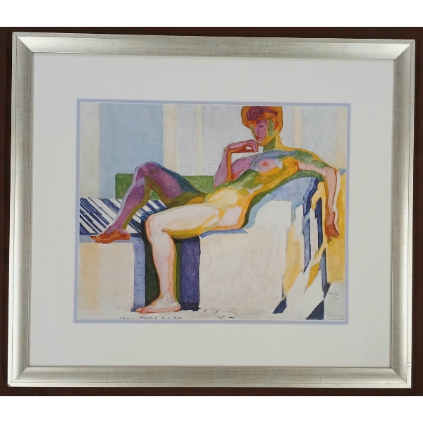 "PLANES BY COLORS (GREAT NUDE)" BY FRANTISEK KUPKA (1871 - 1957) - FRAMED GICLEE PRINT