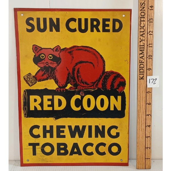 SUN CURED RED COON CHEWING TOBACCO - SST SIGN