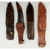 Image 5 : LOT OF 4 - KNIVES W/ LEATHER SHEATHS