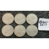 Image 1 : LOT OF 6 - 1968 CDN 25 CENT COINS