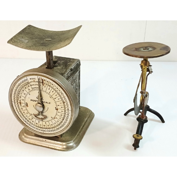LOT OF 2 - PELOUZE & MECHANICAL POSTAL SCALES - CIRCA 1900-20's