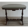 Image 5 : 19TH CENTURY ENGLISH BEAUCRAFT WALNUT DROP LEAF TABLE W/ GLASS TOP