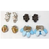 Image 2 : LOT OF 6 - MOTHER OF PEARL (?) RING, CLIP-ON & SCREW-BACK EARRINGS - INCL SHERMAN 