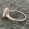 Image 2 : STERLING SILVER & SIMULATED DIAMOND HALO RING - OVAL CUT