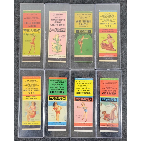LOT OF 8 - PIN-UP ADVERTISING MATCHBOOK PACKAGES - SUPERIOR MATCH CO., ETC