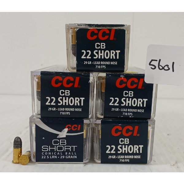 AMMO: 500X CCI CB SHORT .22 SHORT - 29GR - RN 