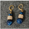 Image 4 : LOT OF 2 - RITA TESOLIN BLUE AGATE 108 BEAD MALA NECKLACE & DANGLE EARRINGS