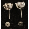 Image 2 : PAIR OF STERLING SILVER SIMULATED DIAMOND (CZ) STUD EARRINGS