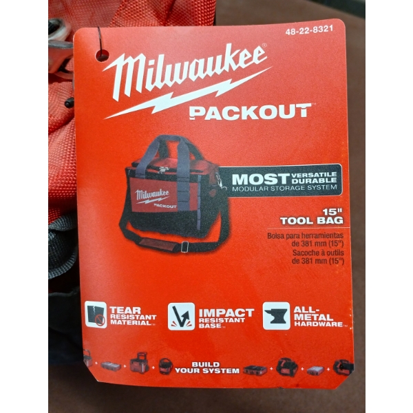 LOT OF 3 - MILWAUKEE IMPACT, CHARGER,  15IN TOOL BAG