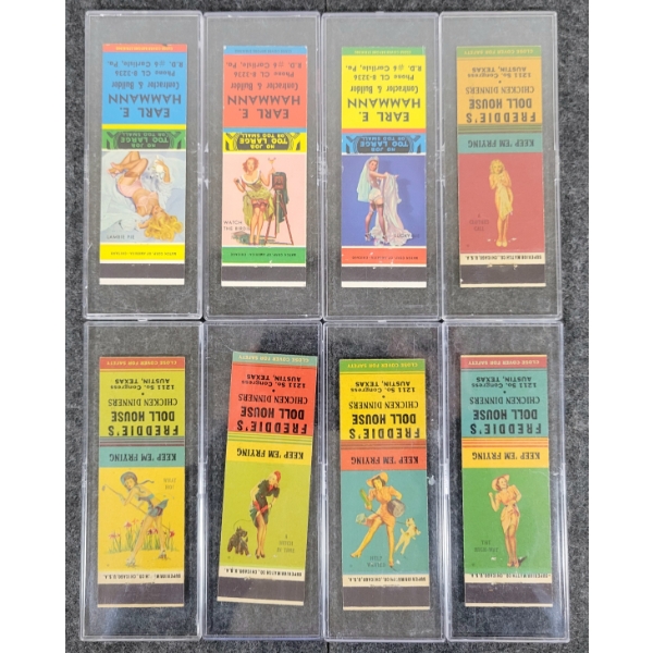 LOT OF 8 - PIN-UP ADVERTISING MATCHBOOK PACKAGES - SUPERIOR MATCH CO., ETC