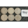Image 2 : LOT OF 6 - 1940-1965 CDN 25 CENT COINS