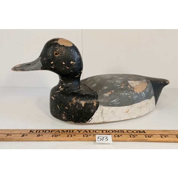 1940'S BLUE BILL DRAKE DECOY - BY HARRY HOLLAND 