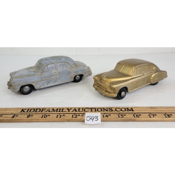 LOT OF 2 - BANTHRICO METAL CAR COIN BANKS