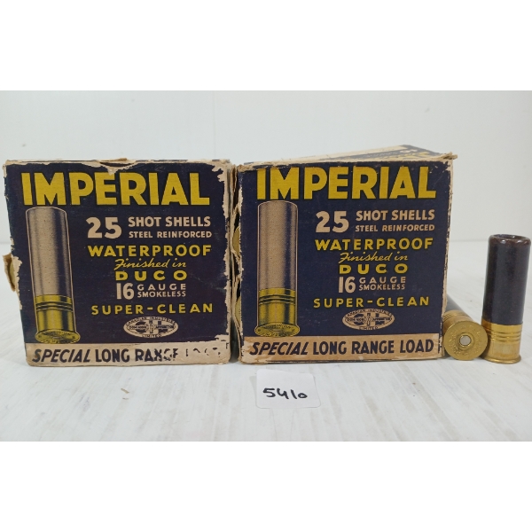 AMMO: 50X CIL IMPERIAL 16GA - 2 3/4IN - #6 SHOT - PAPER LABELS & COLLECTIBLE BOXES 