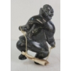 Image 3 : HUMAN CARRYING ANIMAL HIDE - SIGNED - STONE & LEATHER