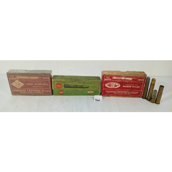 AMMO / BRASS: 10X CIL .43 MAUSER LIVE - 1X BRASS - INCL COLLECTABLE BOXES
