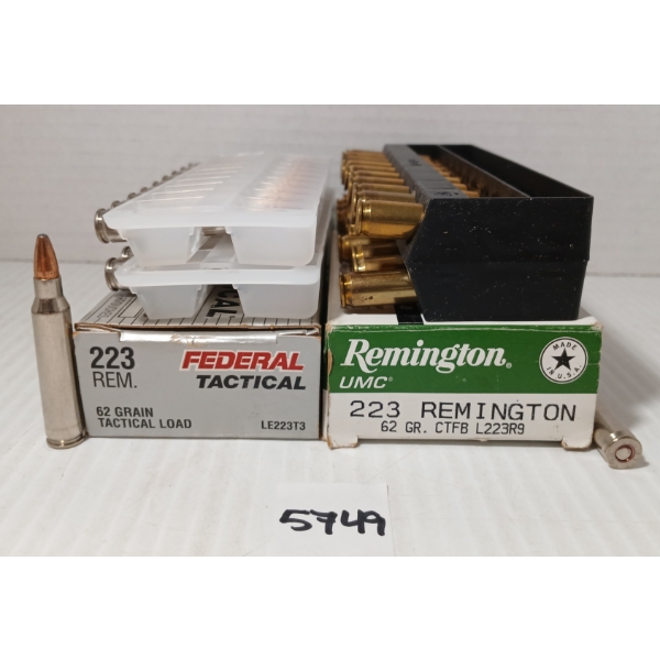 AMMO: 40X FEDERAL & REMINGTON .223 REM - 62GR - CTFB & LAW ENFORCEMENT 