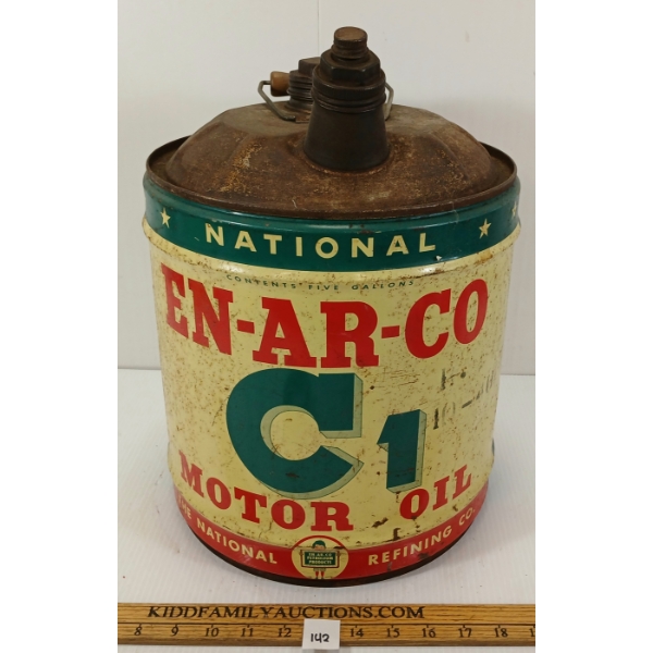 NATIONAL EN-AR-CO C1 MOTOR OIL CAN - 5 GAL