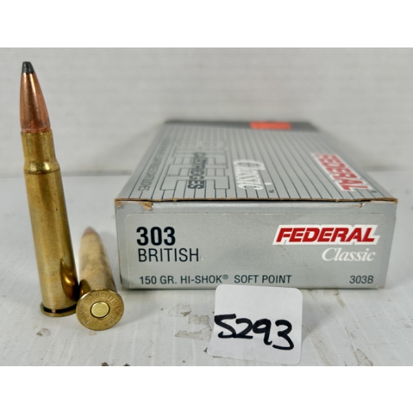 AMMO: 20X FEDERAL .303 BRIT - 150 GR SP