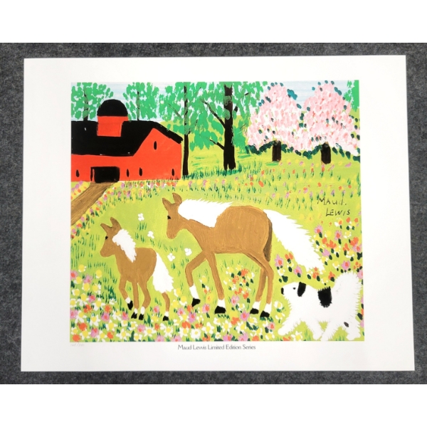 "MARE & FOAL IN SPRING" BY MAUD LEWIS (1903 - 1970) - PRINT